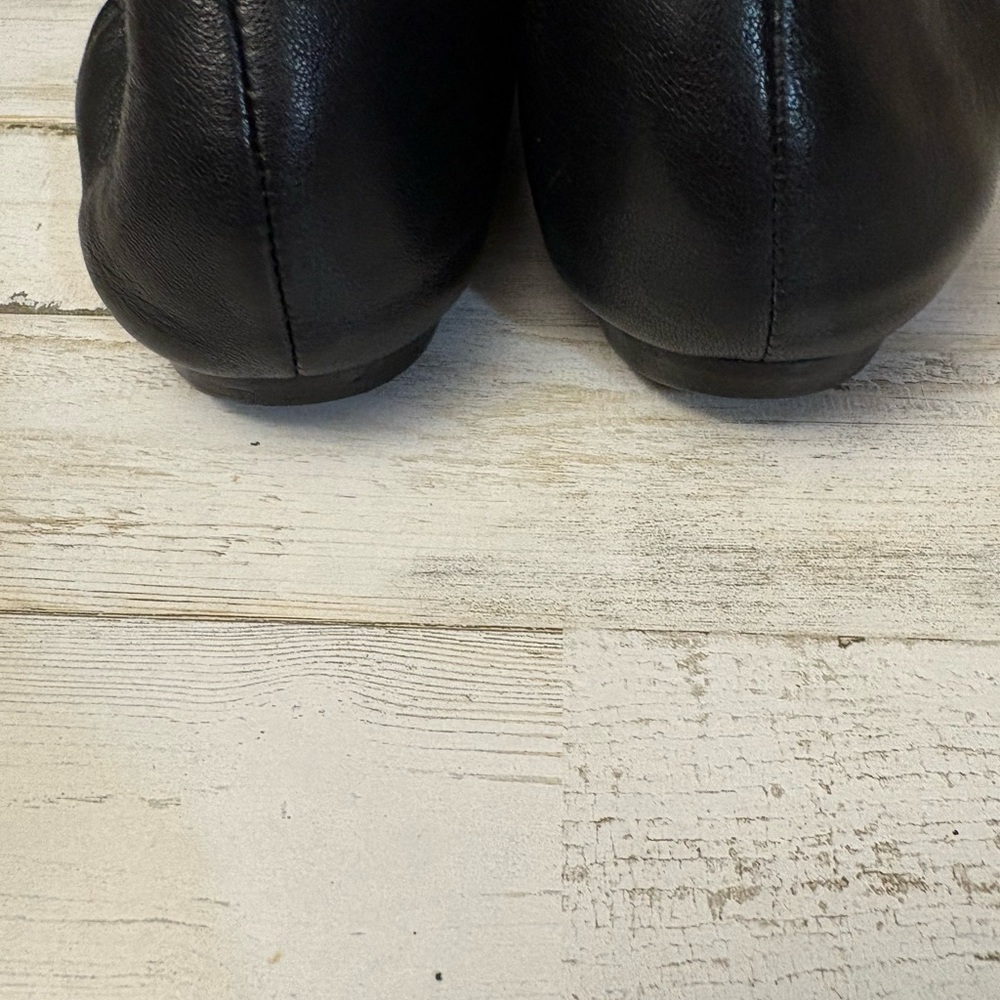 kate spade Black Leather Bow Pointed Ballet Flats - Picture 5 of 8